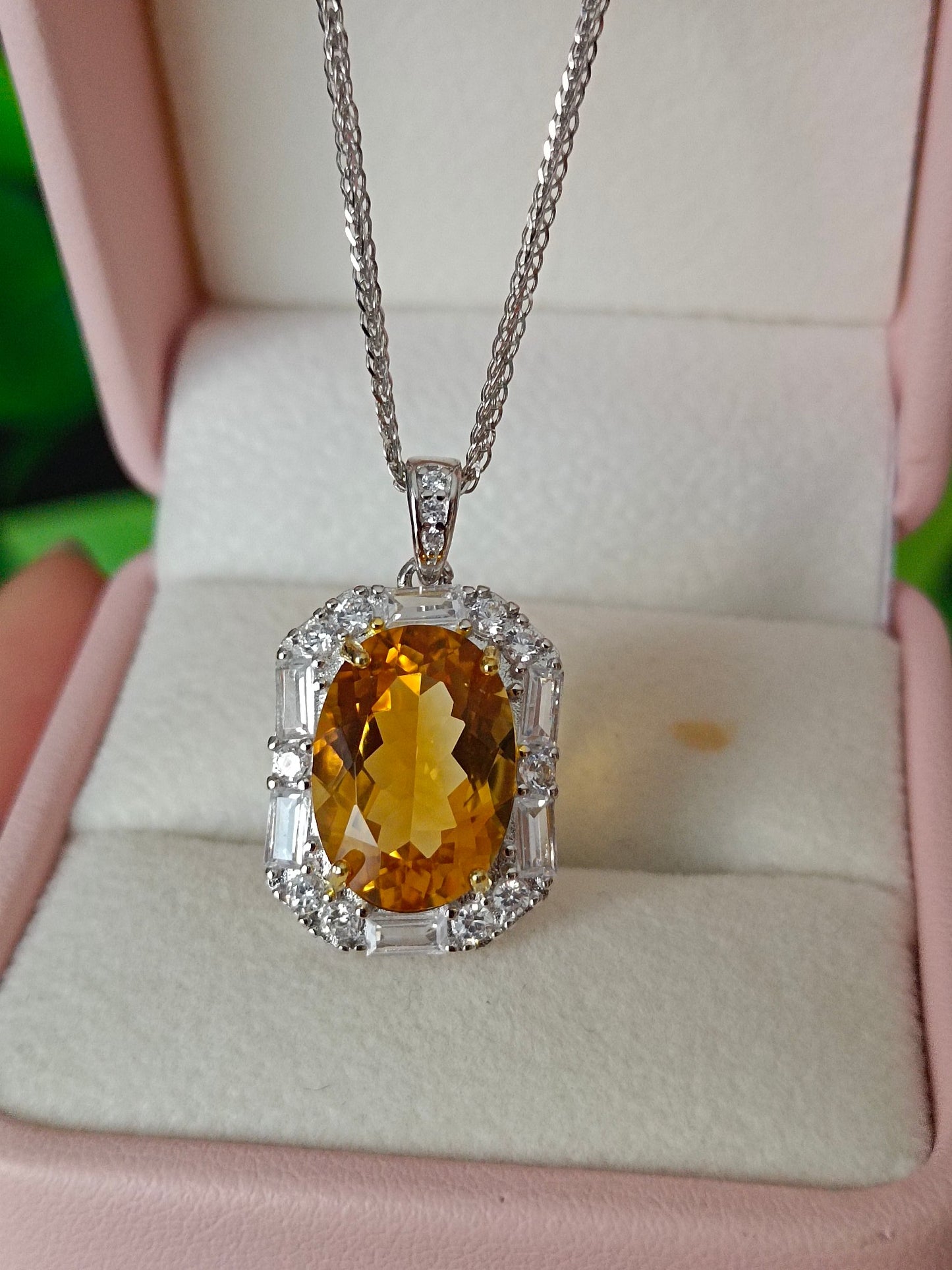 Natural Yellow Citrine Pendant Jewelry