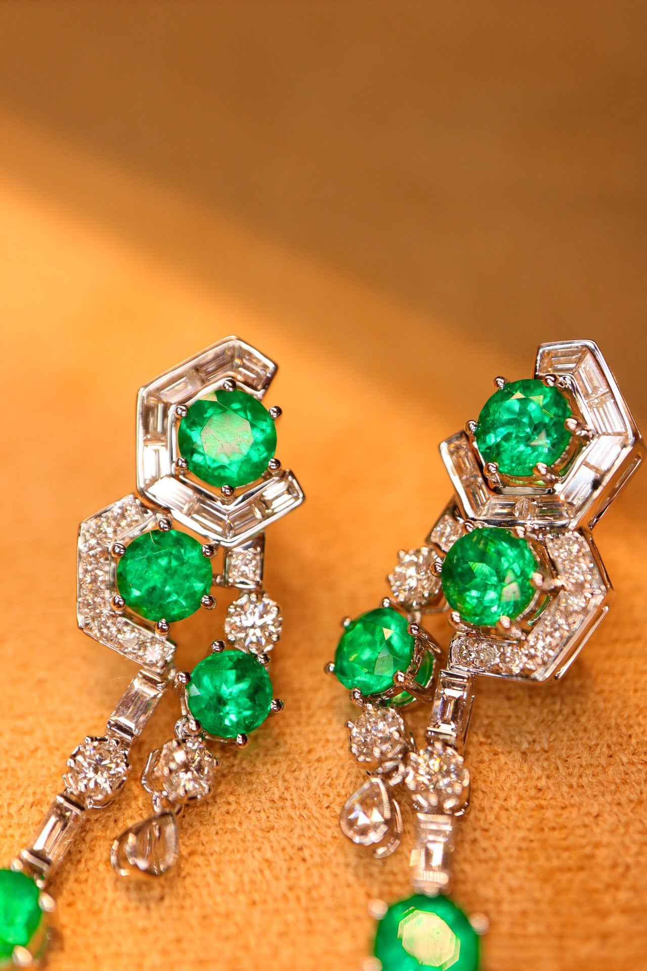 Elegant Emerald Cut Diamond Emerald Earrings - Unique Jewelry Piece