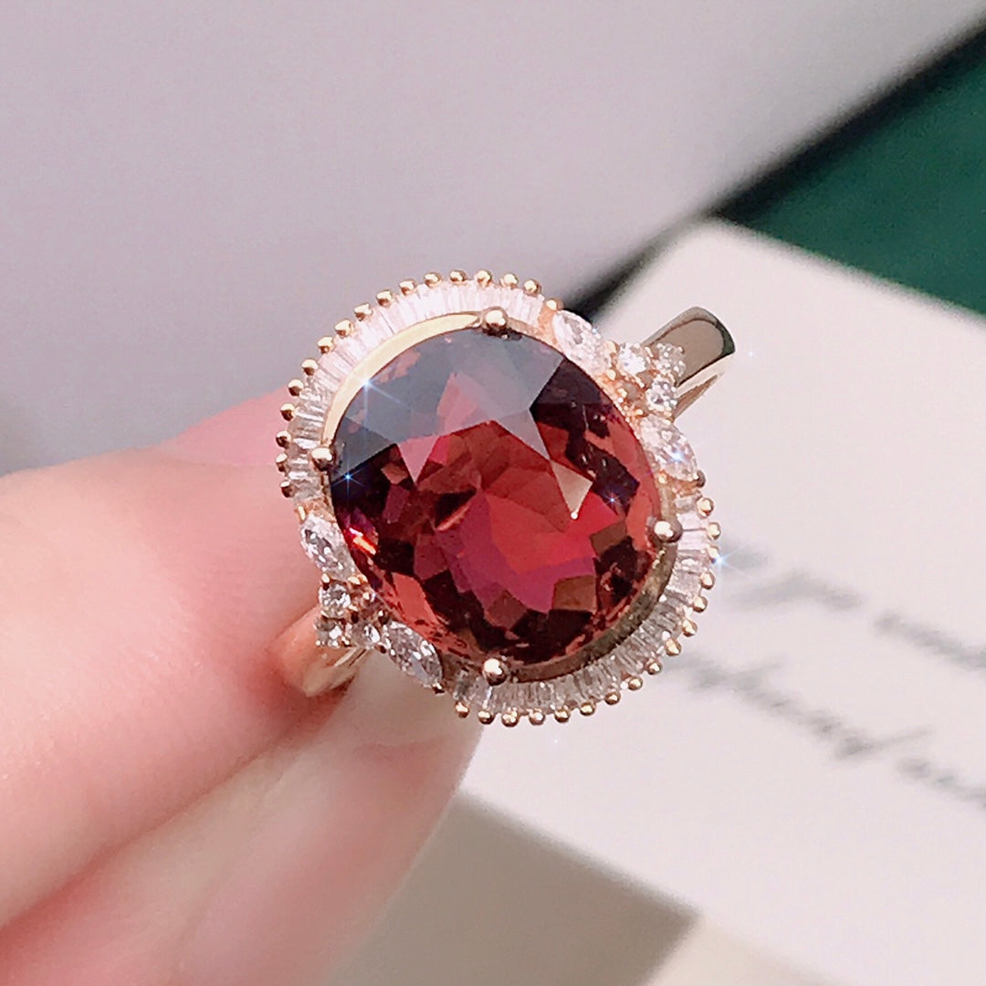 Elegant 18K Gold Natural Tourmaline Ring - A Jewelry Treasure to Cherish