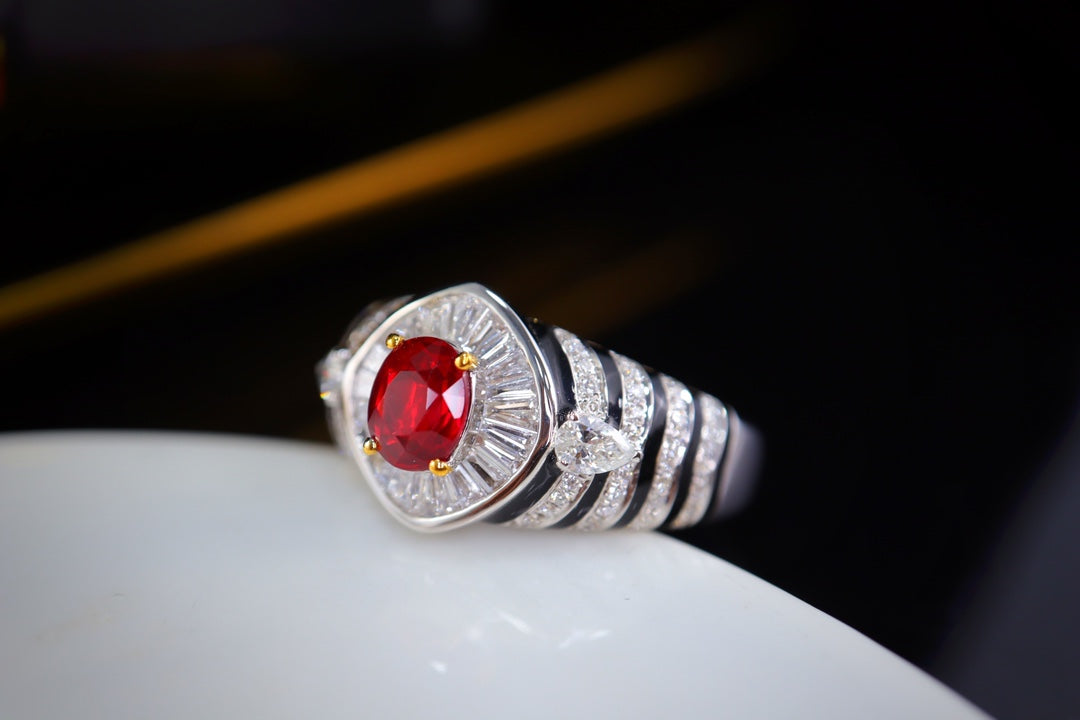 Pigeon's Blood Red Ruby Ring - Unieke hoogwaardige sieraden