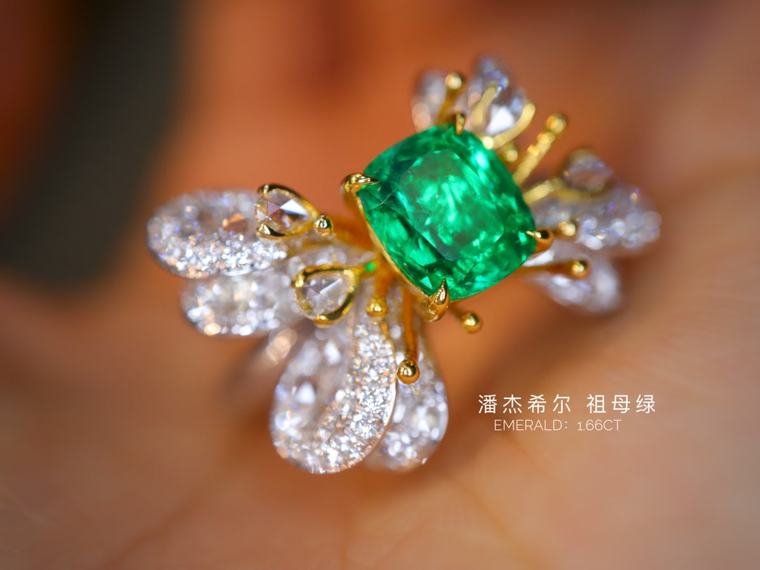 Panjshir Emerald Jewelry: 1.68 Carats of Mesmerizing Green