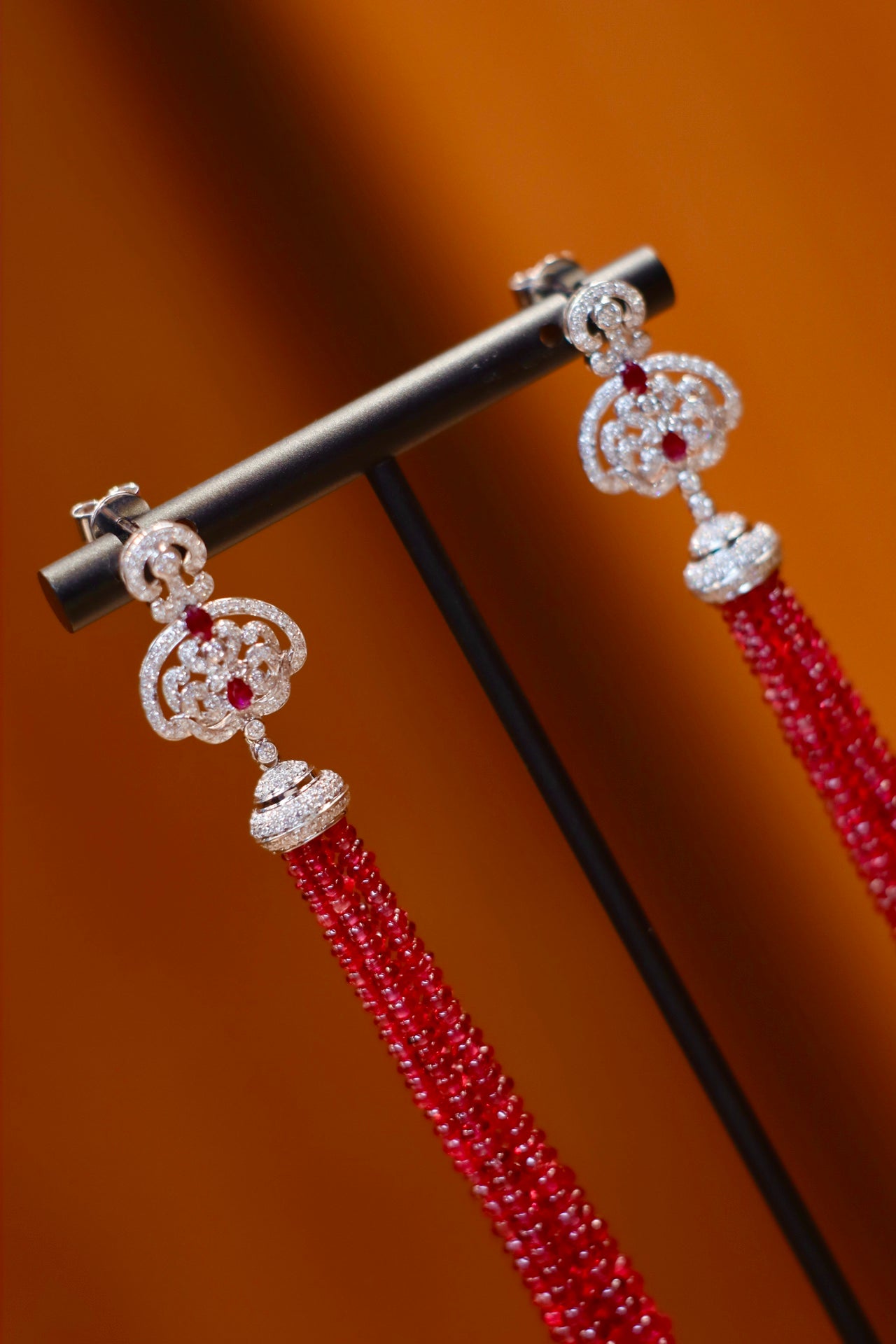 Unheated Myanmar Spinel Earrings: Exquisite Jewelry with Ruby-Like Hue