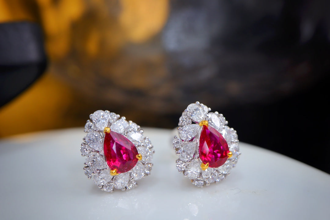 Luxurious Pigeon Blood Ruby Earrings - A Must-Have Jewelry Piece