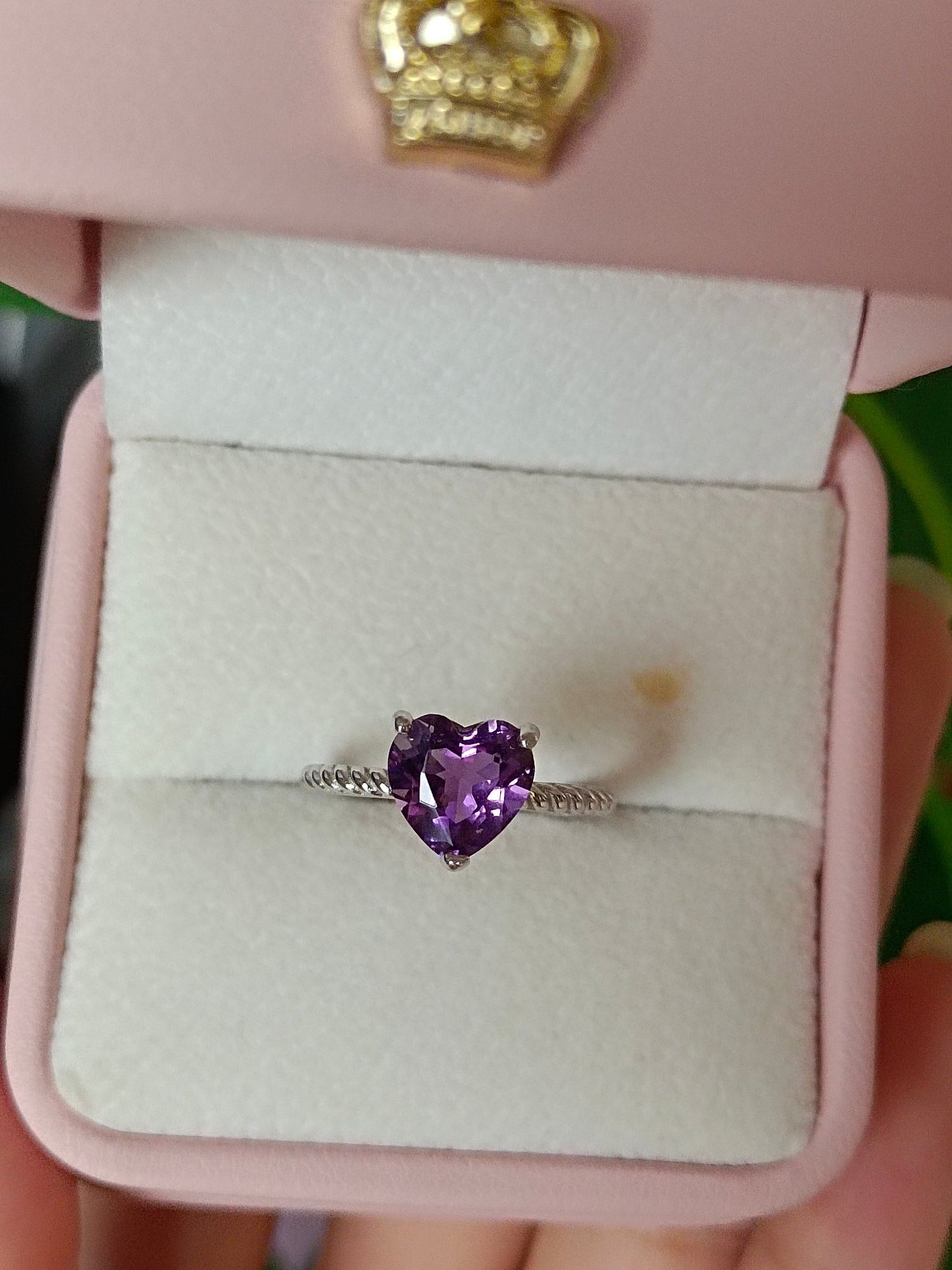 Mystic Purple Heart Ring - Natural Amethyst Jewelry