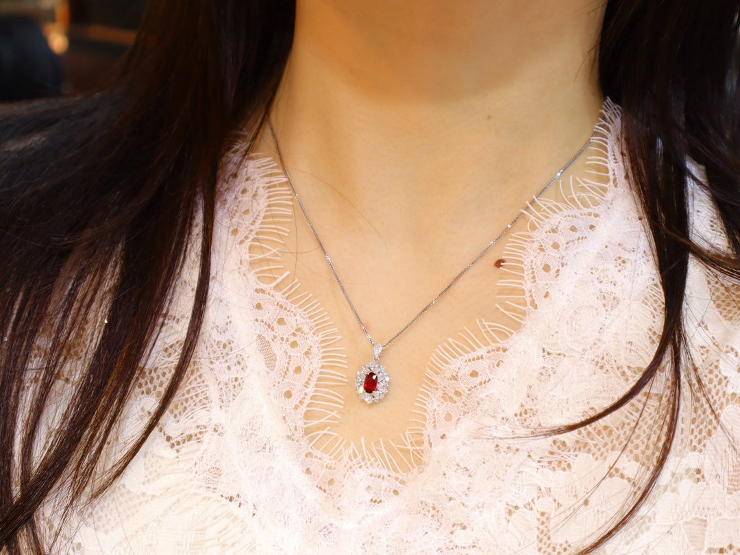 GRS Certified Pigeon Blood Ruby Pendant - Luxury Jewelry