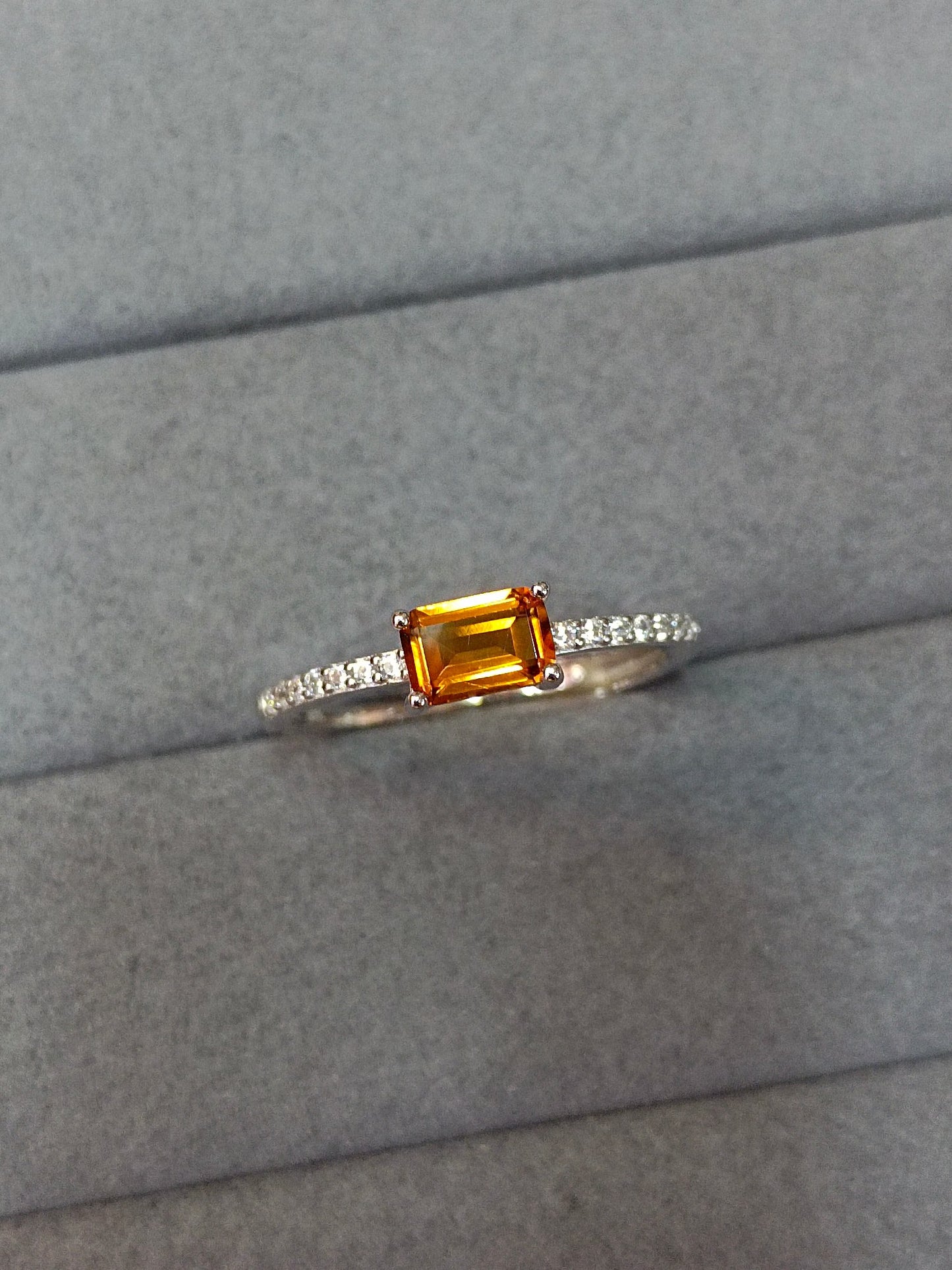 S925 Silver Exquisite Inlay Premium Caramel Citrine Ring - Sweet Little Sugar Cube Jewelry