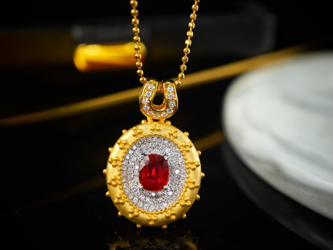 Pigeon's Blood Red Pendant - Exquisite Jewelry Piece