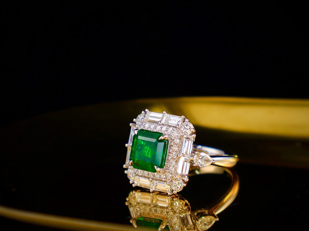 Emerald Ring Pracht - 2,22 ct glazige groene sieraden edelsteen