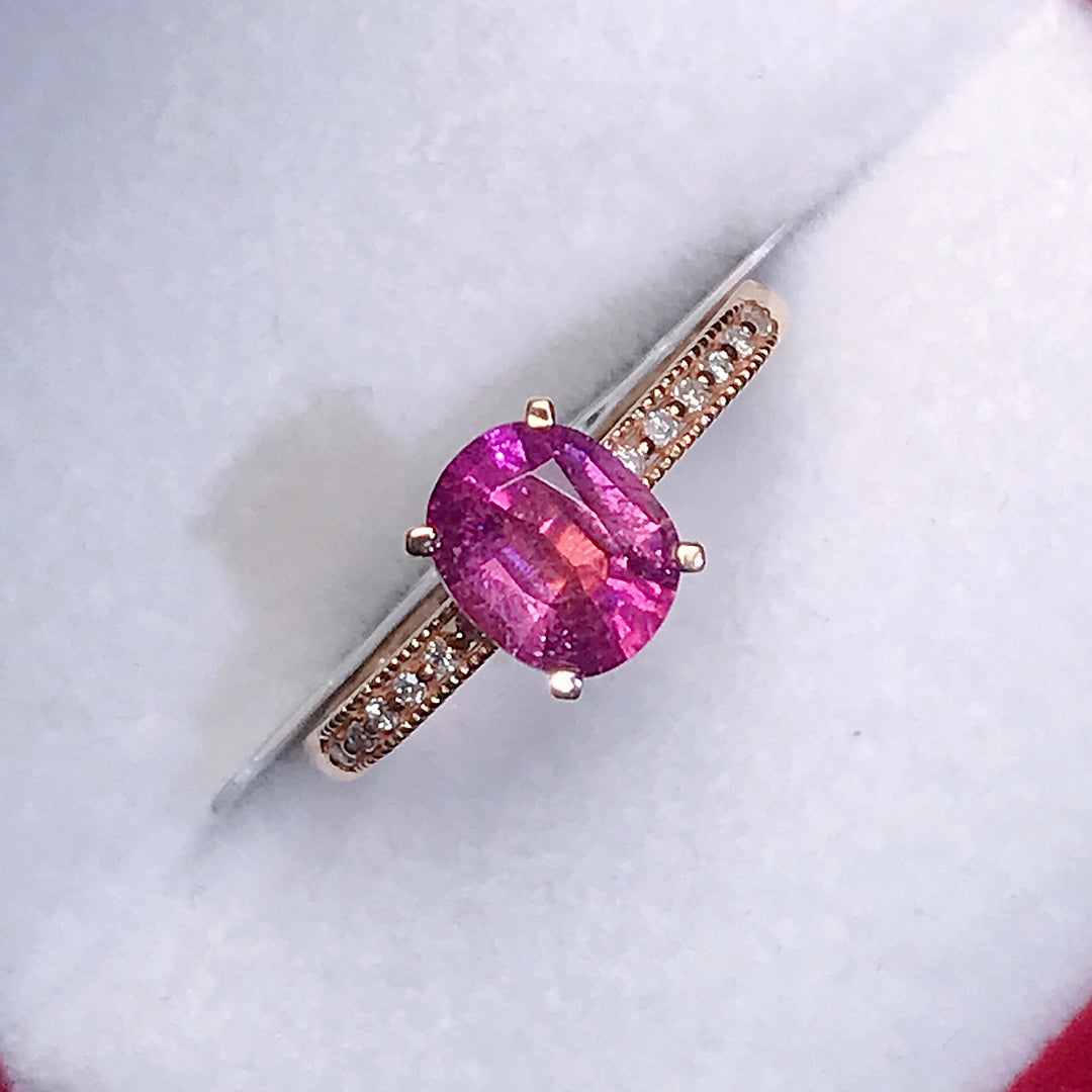 Natural Tourmaline Ring with 18K and Diamond Accents - Jewelry for Elegance