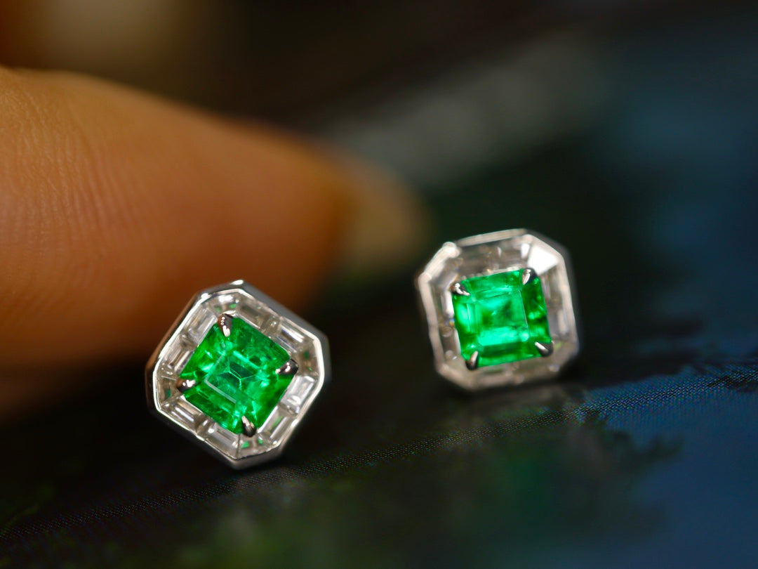 Emerald Earrings Jewelry - High-Quality Panjshir Emerald Gemstone