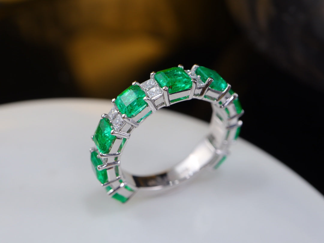 Panjshir Emerald Diamond Pavé Ring - Premium sieradencollectie