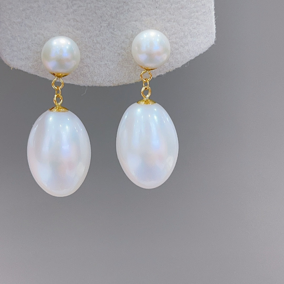 Elegant 18K Gold Jewelry with Natural Freshwater Pearls