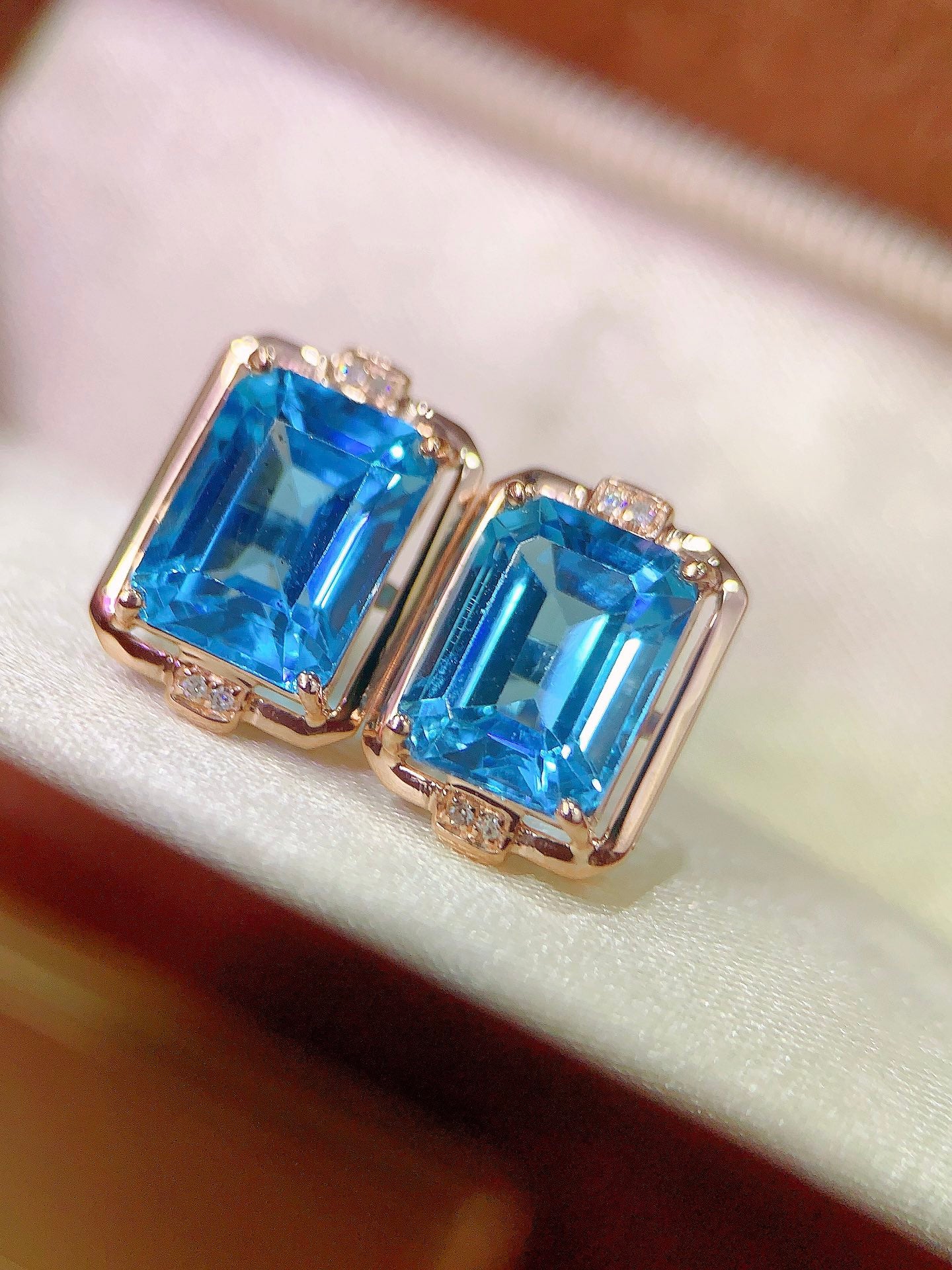 New Arrival: Topaz Earrings with Oceanic Tranquility