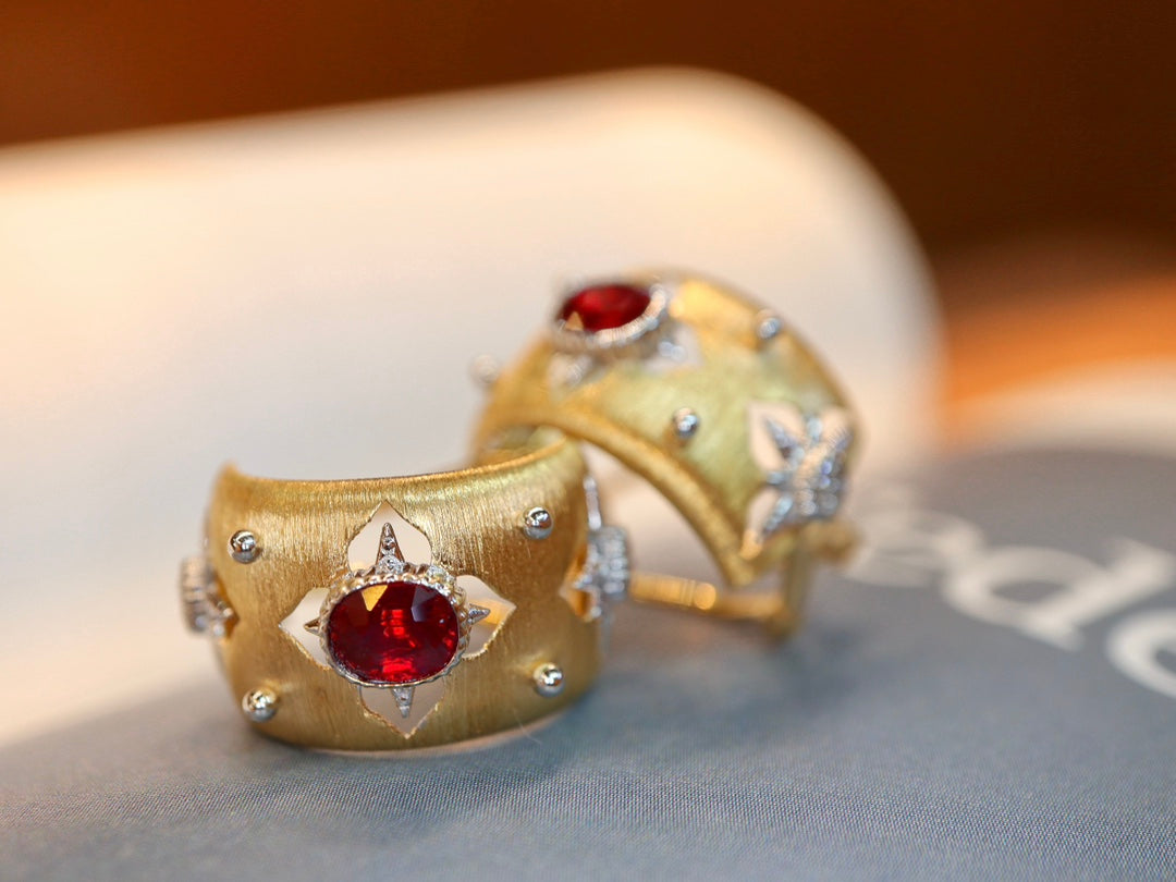 Buccellati-Style Ruby Ear Clips Jewelry