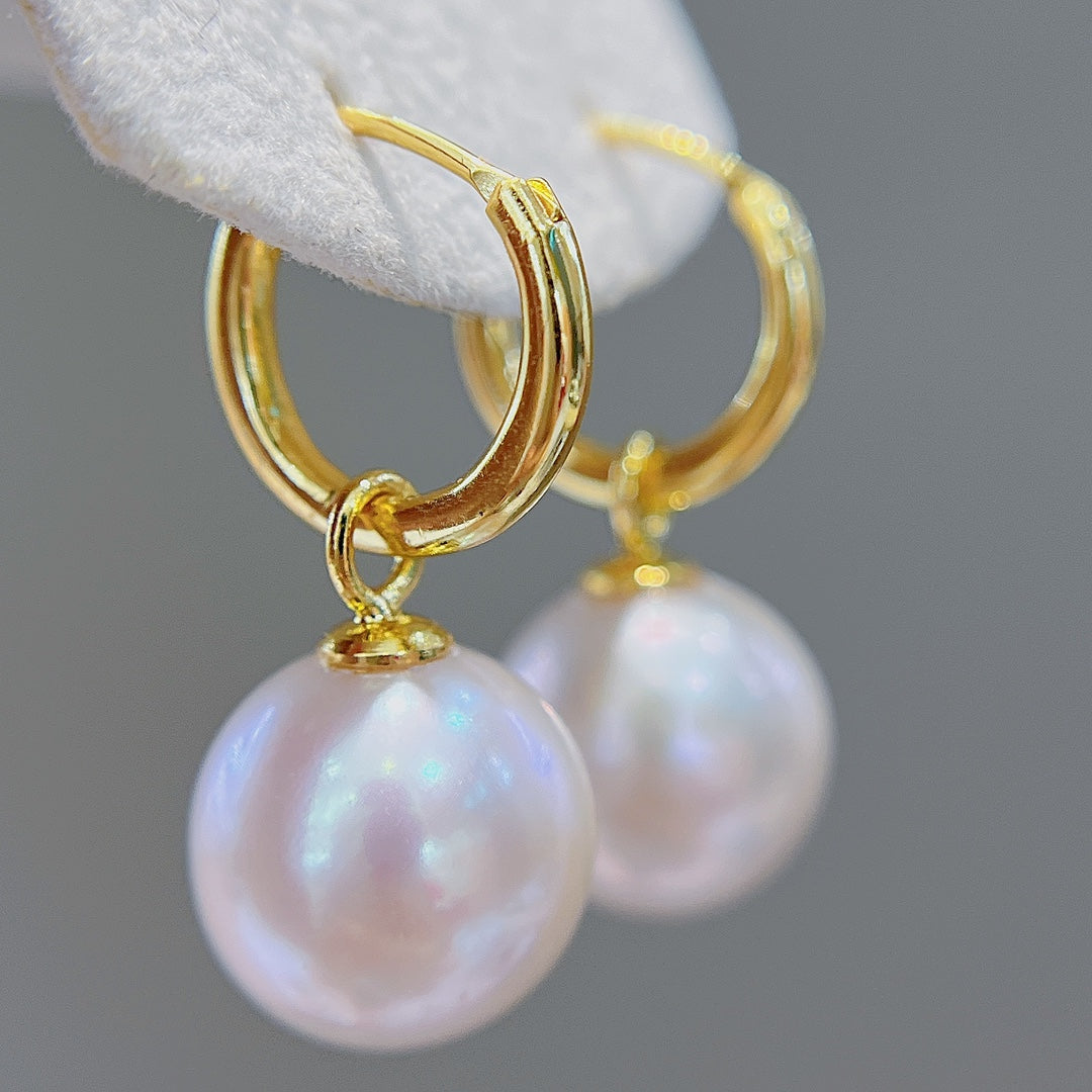 Luxury 18K Gold & 12-13mm Edison Pearl Jewelry - Perfect Circle, Slight Blemish