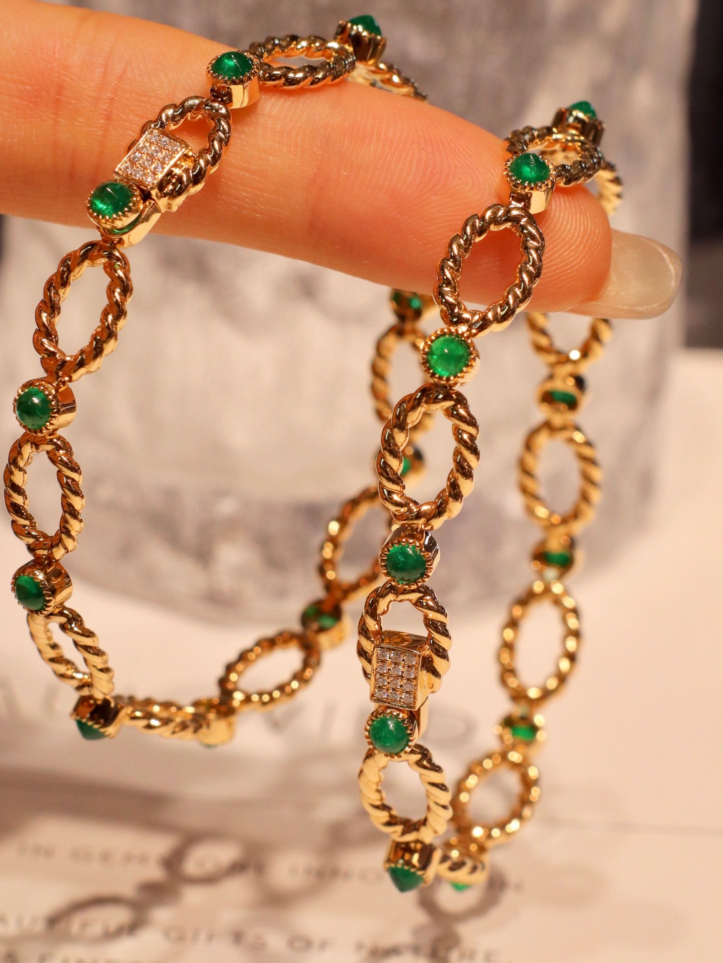 Emerald Round Bubble Hemp Bracelet - Premium Jewelry