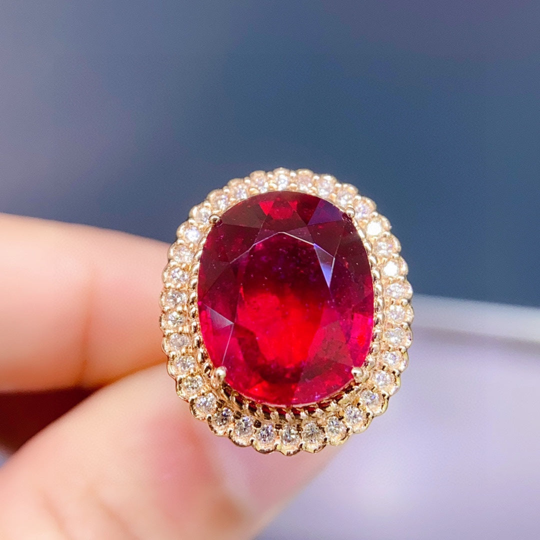 Jewelry Enchantment: Rainbow-like Tourmaline with 18K Gold and Diamonds