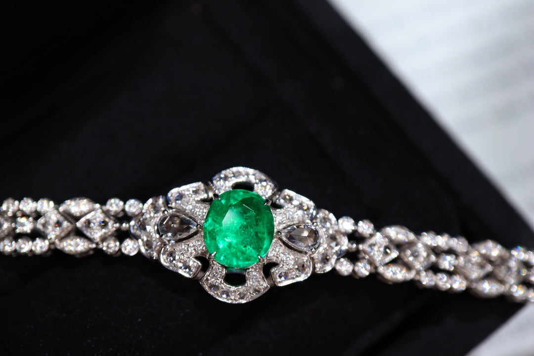 Panjshir Emerald Bracelet - Luxurious Green Jewelry Gem