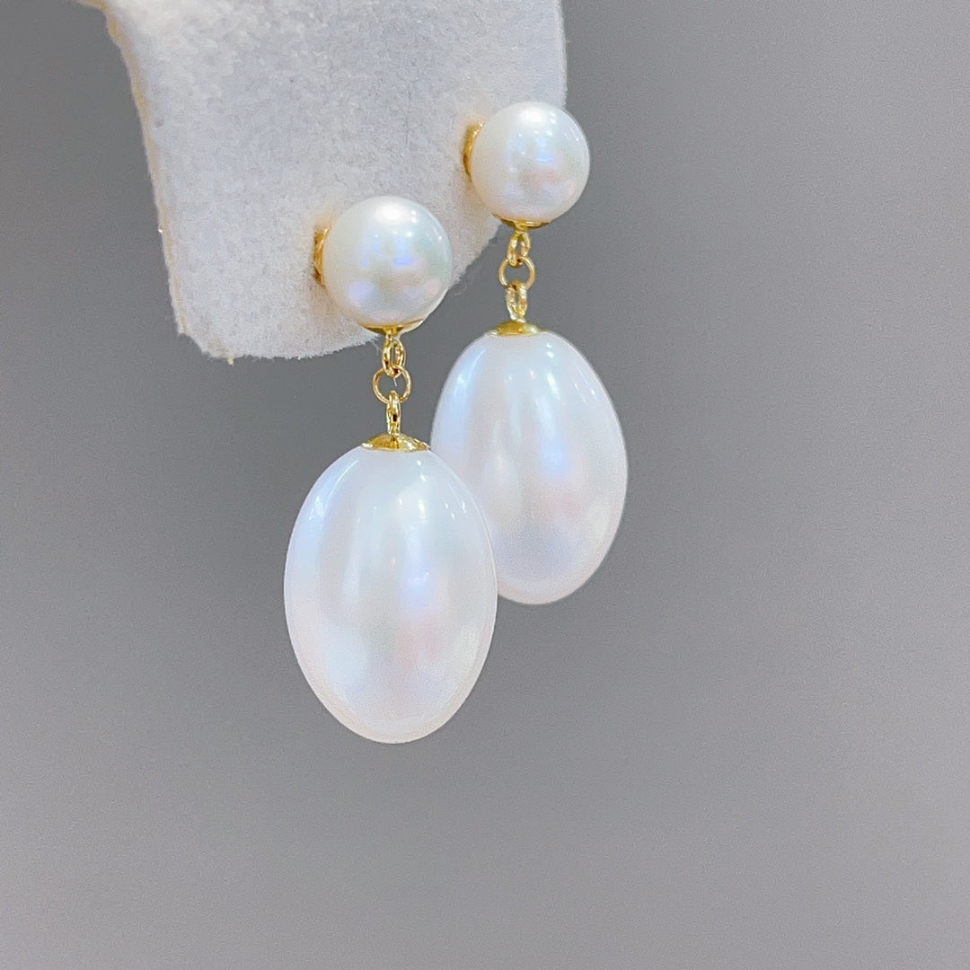 Elegant 18K Gold Jewelry with Natural Freshwater Pearls