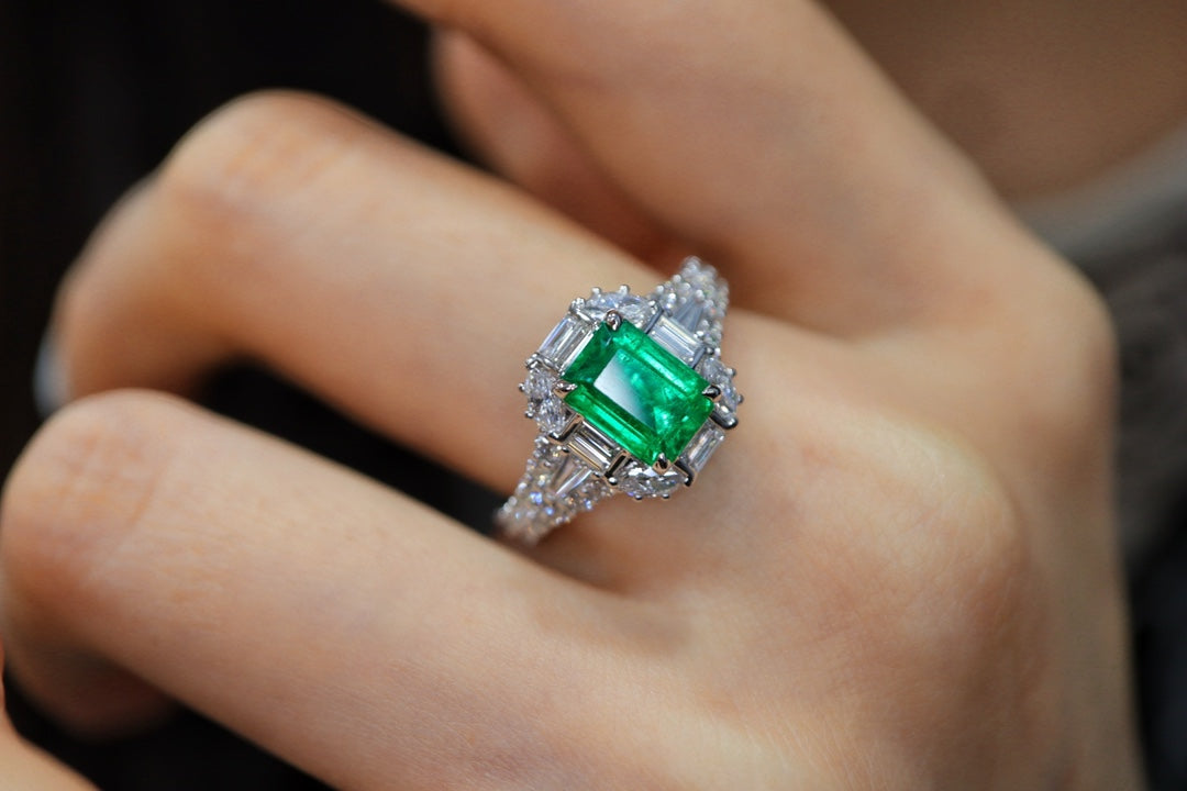 Zambian Emerald Ring - Vivid Green Luxury Jewelry