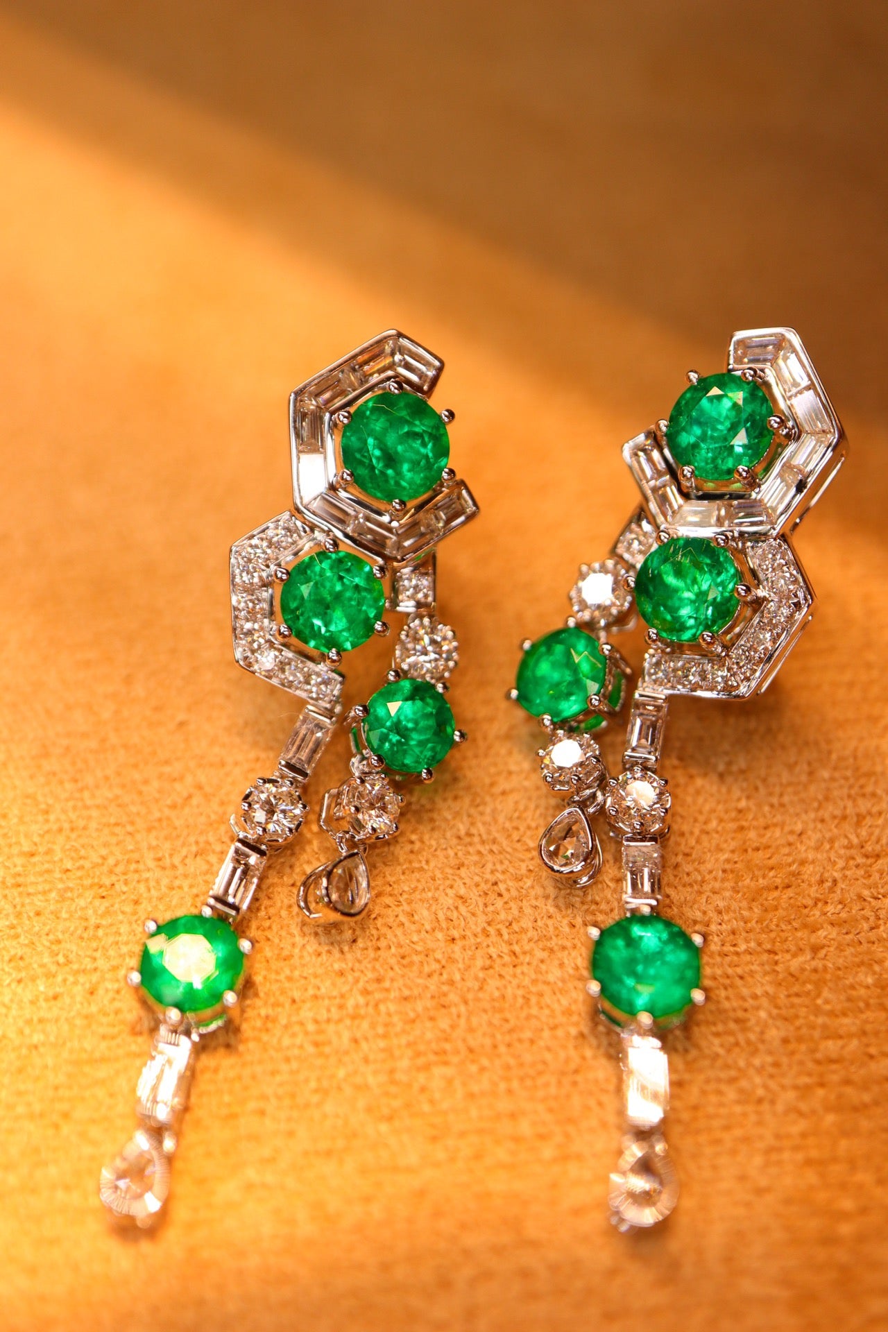 Elegant Emerald Cut Diamond Emerald Earrings - Unique Jewelry Piece