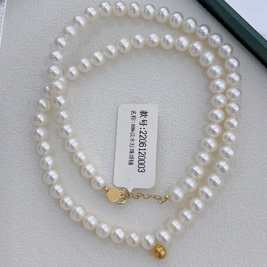 Elegant 18K Gold & Natural Freshwater Pearl Jewelry