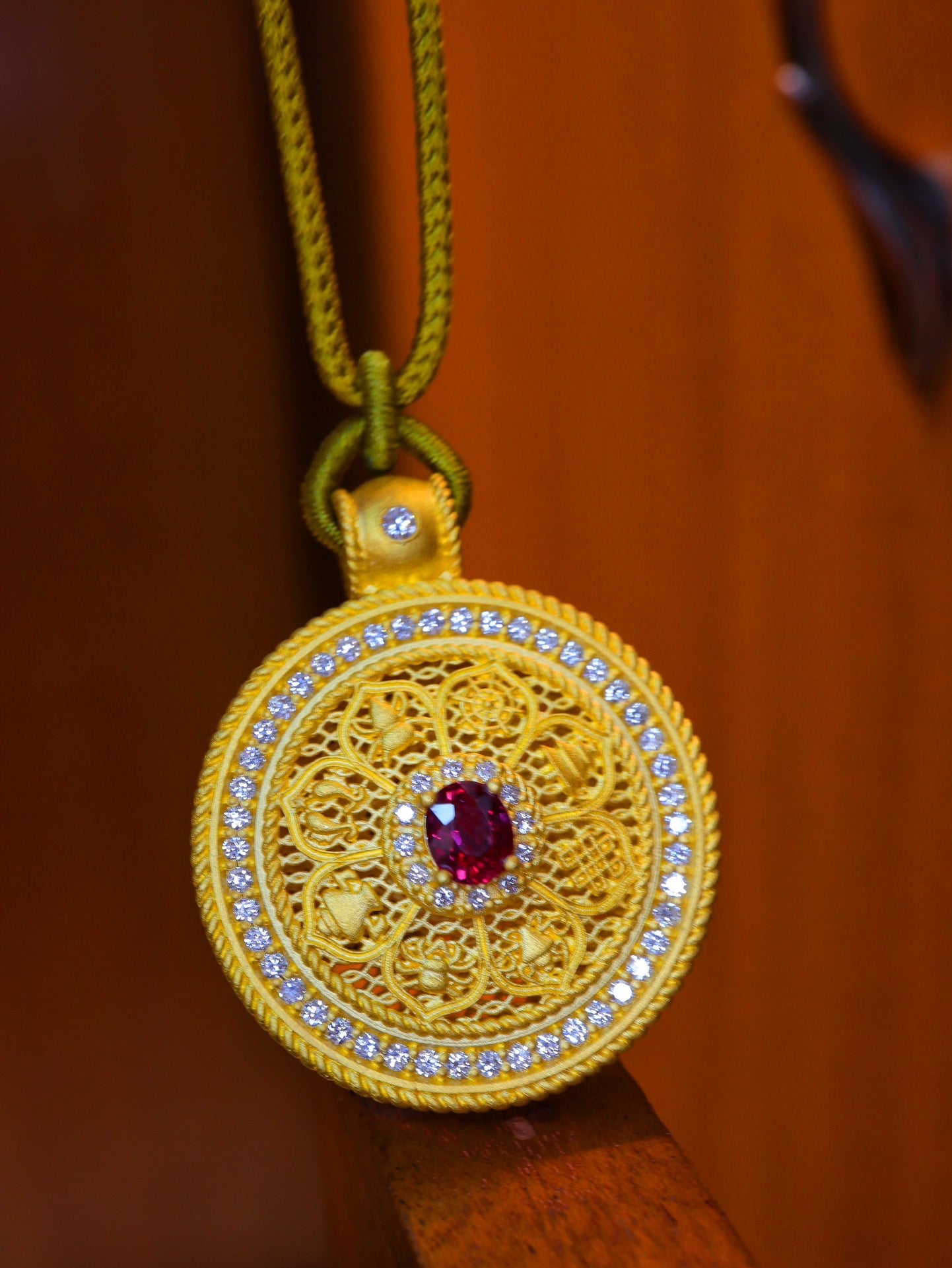 24k Gold Ruby Pendant Jewelry - Premium Natural Pigeon Blood Red