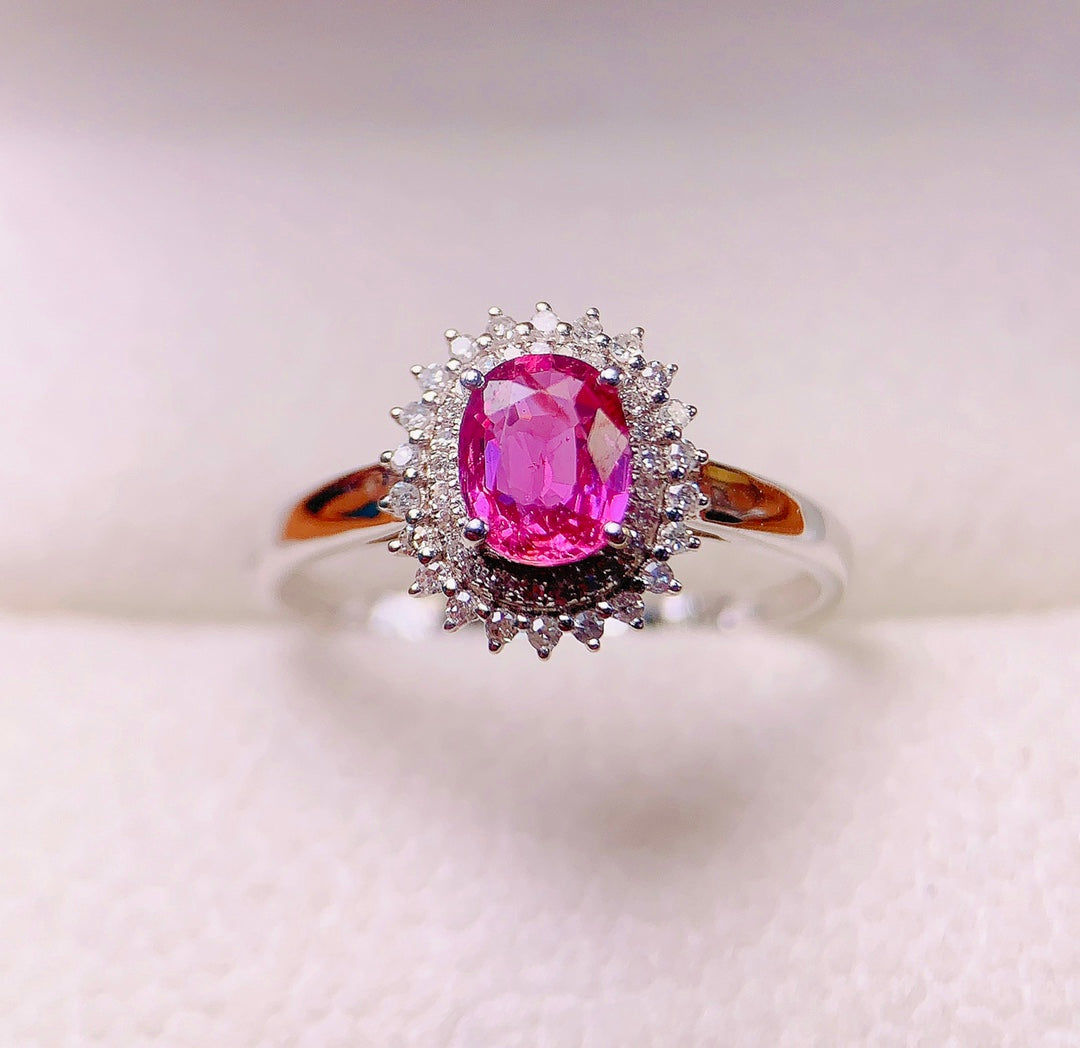 Elegant Ruby Ring with Diamond Accents - Fine Jewelry