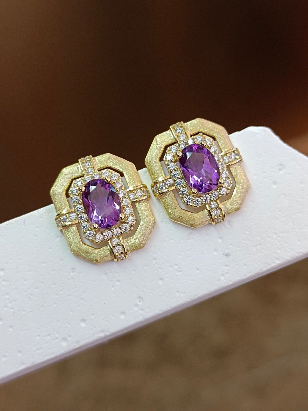 Luxurious Natural Amethyst Earrings - Jewelry for Elegance and Grace