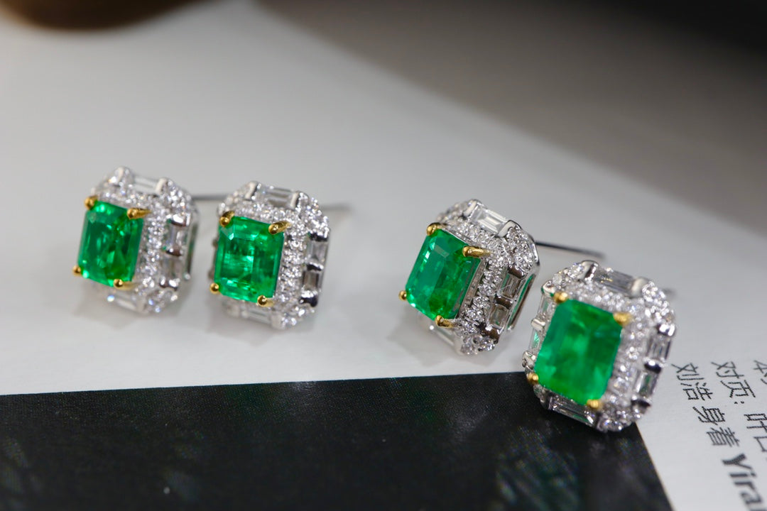 Panjshir Emerald Earrings - Premium VVG Vivid Green Jewelry