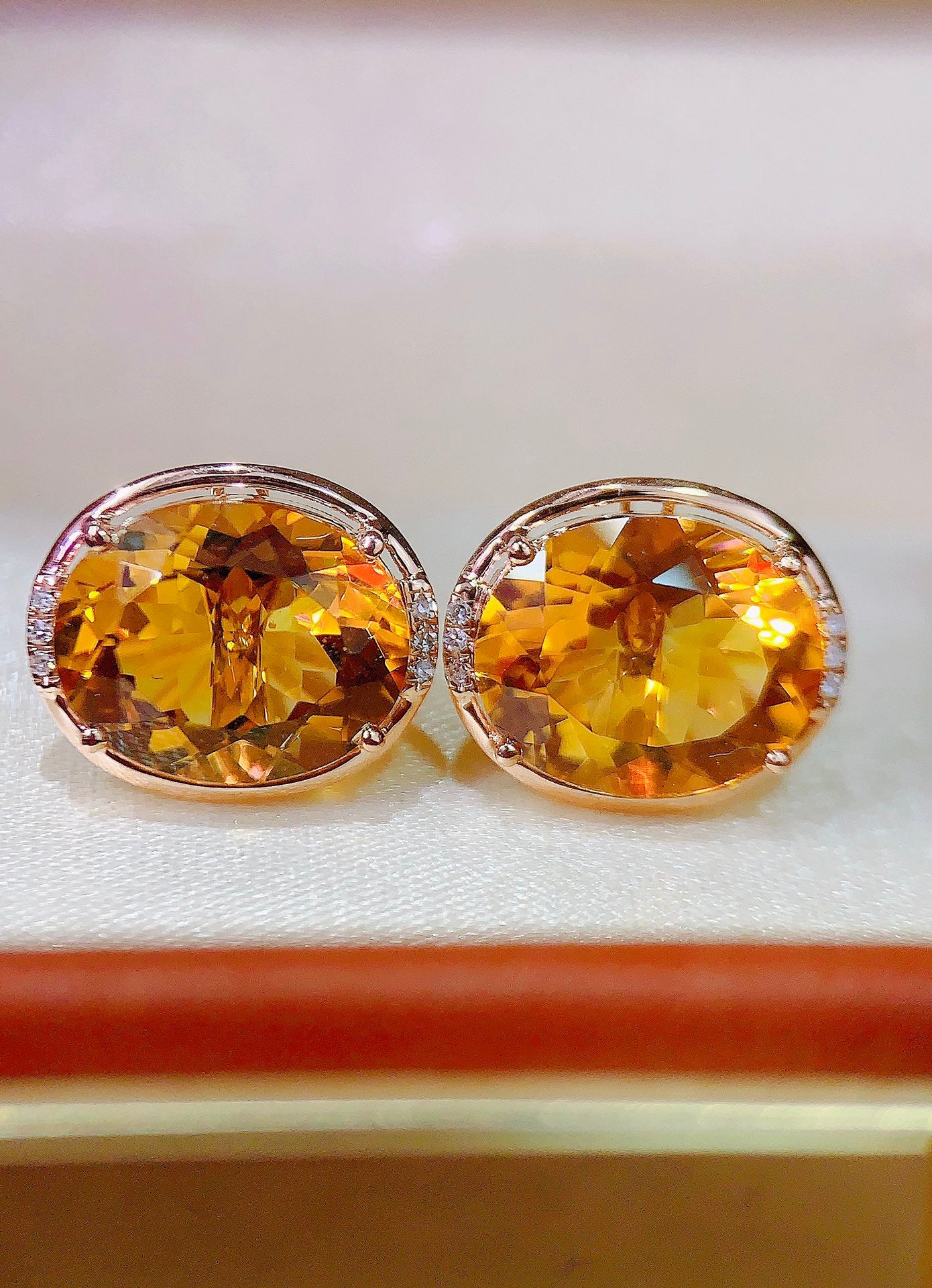 New Arrival: Sunstone of Prosperity - Yellow Citrine Earrings in 18k Gold with Diamonds