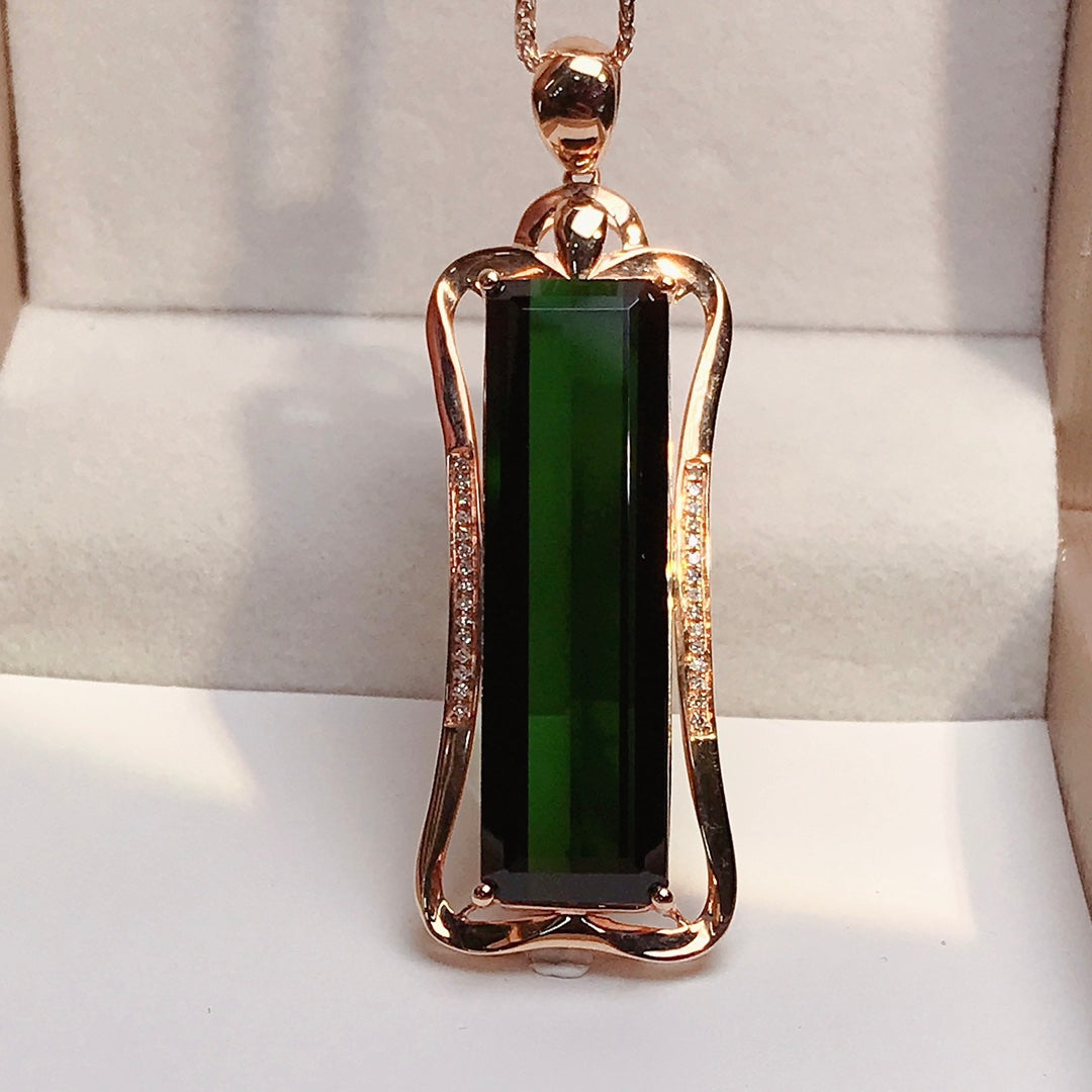 Exquisite Natural Tourmaline Pendant - A Must-Have Jewelry