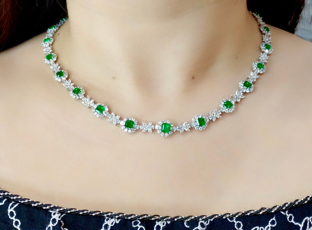 Luxurious Evening Wear Necklace - Exquisite Afghanistan Panjshir Emerald Jewelry