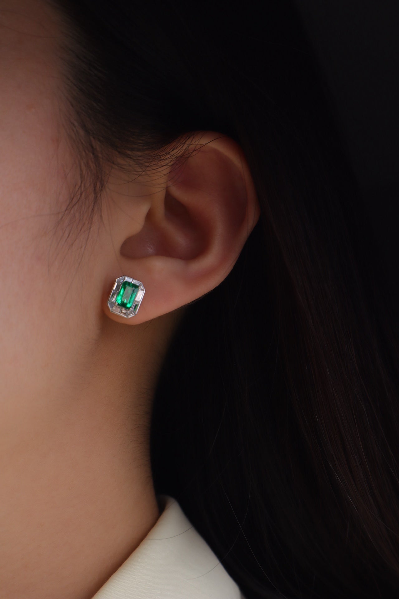 Electrifying Emerald Elegance: Zambian Emerald Stud Earrings