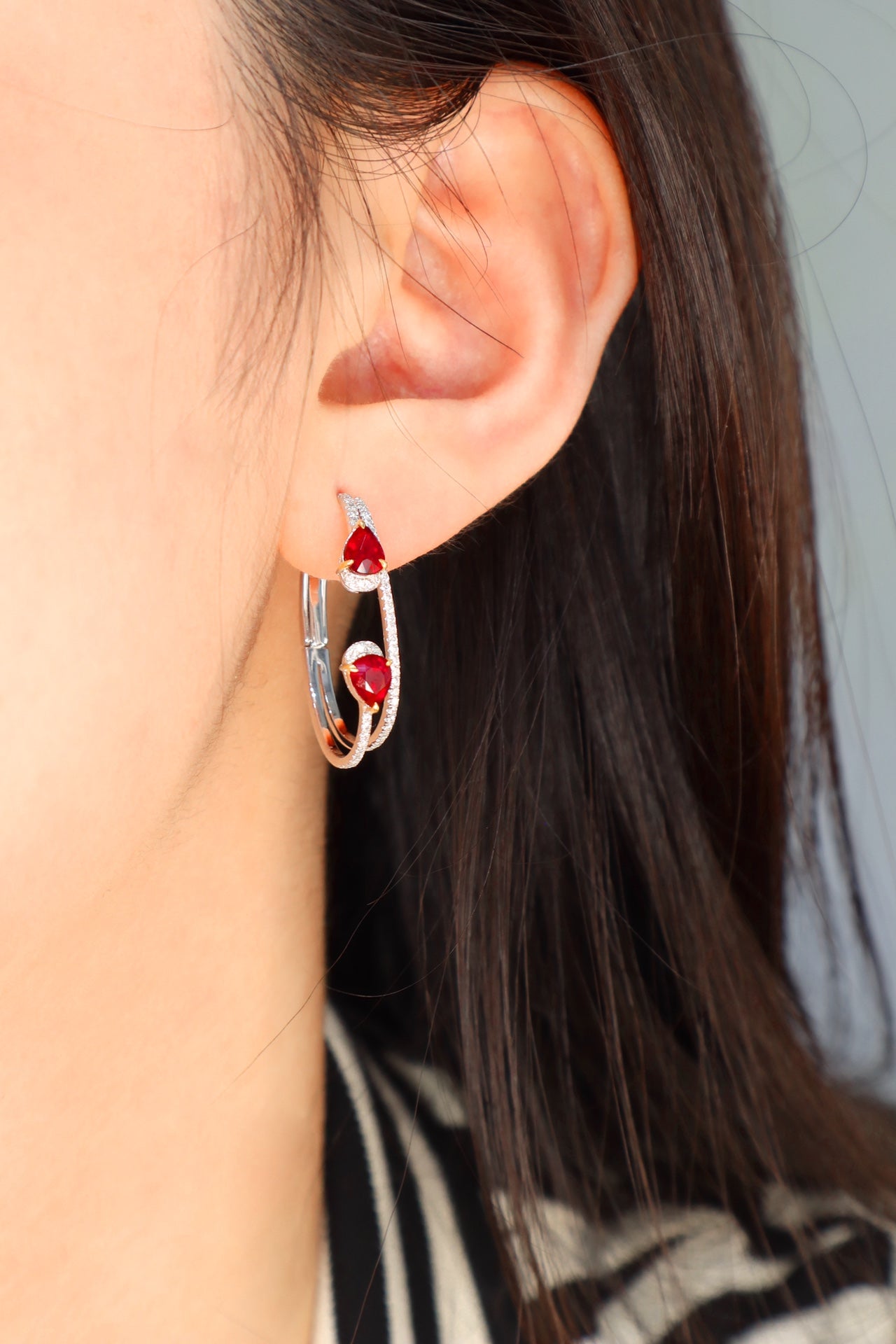 Unheated Pigeon's Blood Red Ruby Earrings - Premium Jewelry