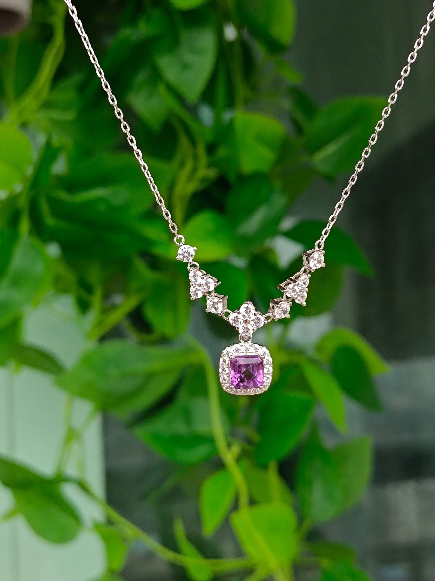 Kalung Amethyst Asli yang Indah - Permata Cinta Setia, Kebijaksanaan dan Keberanian