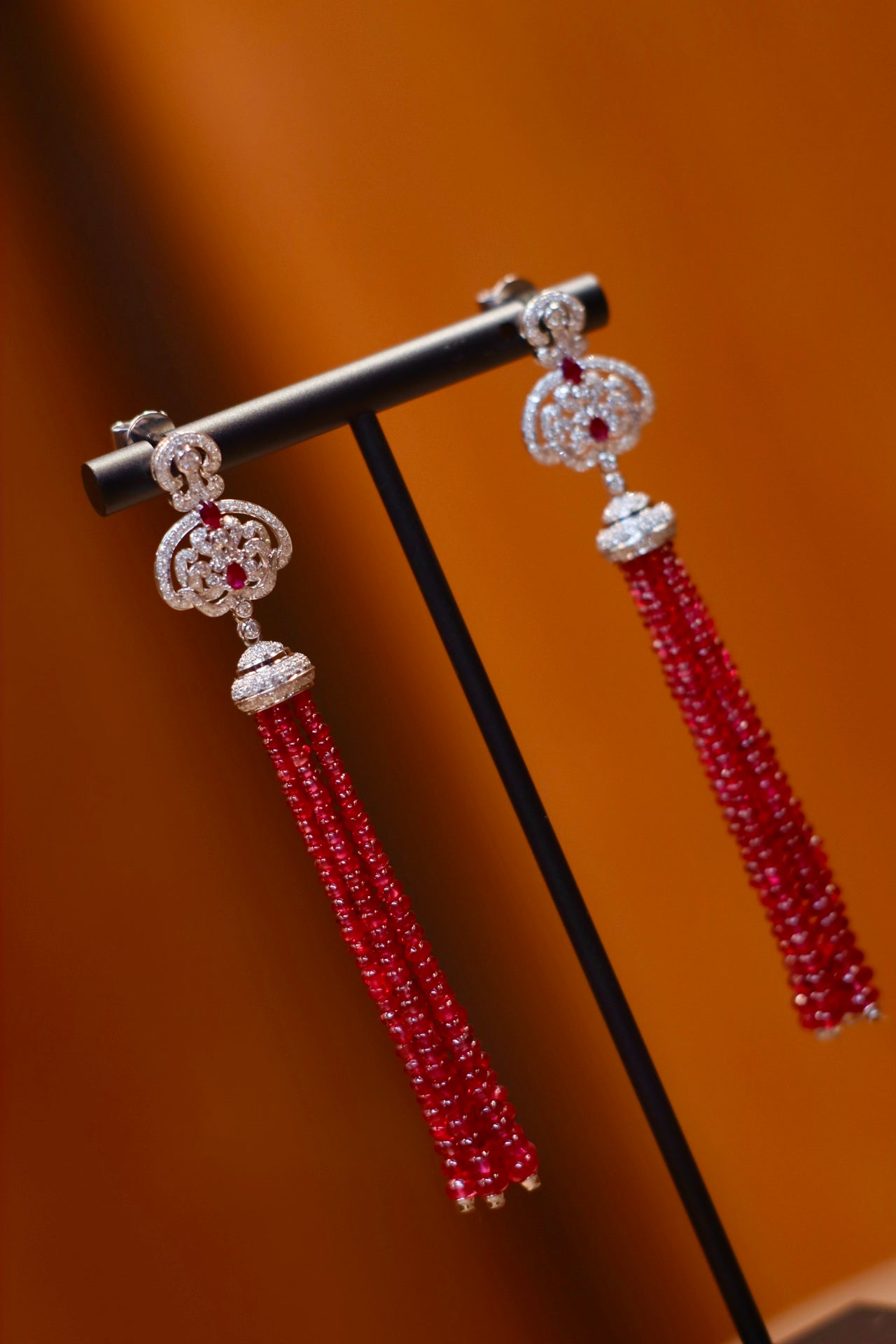 Unheated Myanmar Spinel Earrings: Exquisite Jewelry with Ruby-Like Hue