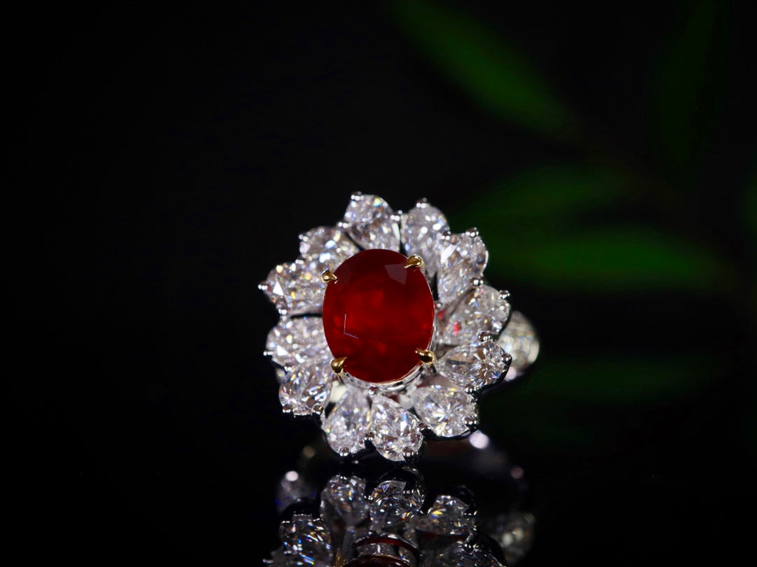 Ouppvärmd Pigeon's Blood Ruby Ring - 3.0ct Premium ädelstenssmycken