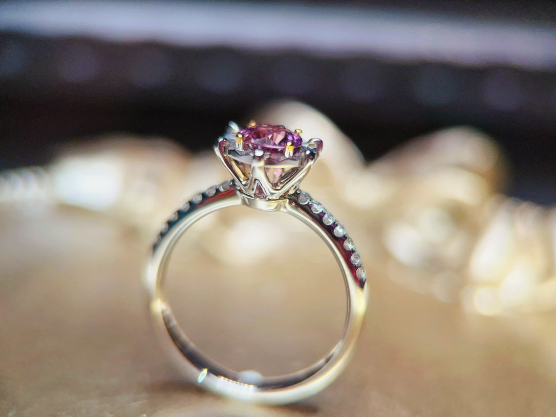 Cincin Safir Ungu-Biru Tanpa Pemanas Yang Indah - Perhiasan Romantis