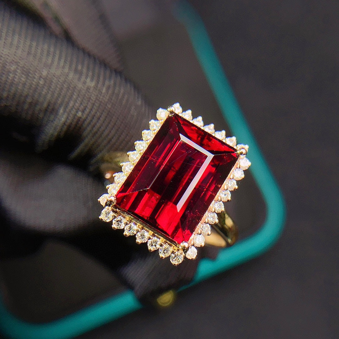 Exquisite Natural Tourmaline Ring - High-End Jewelry