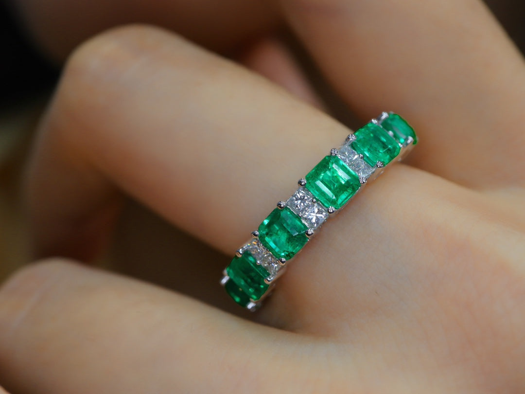 Panjshir Emerald Diamond Pavé Ring - Premium sieradencollectie