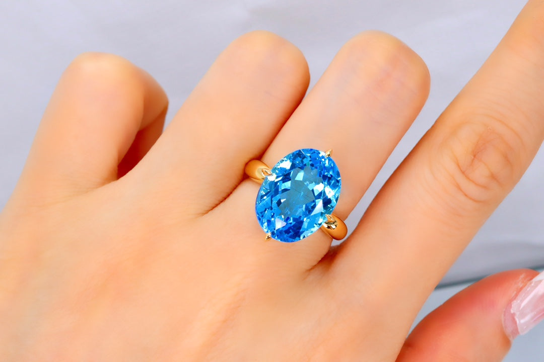 Exquisite Swiss Blue Topaz Ring - A Must-Have Jewelry Piece