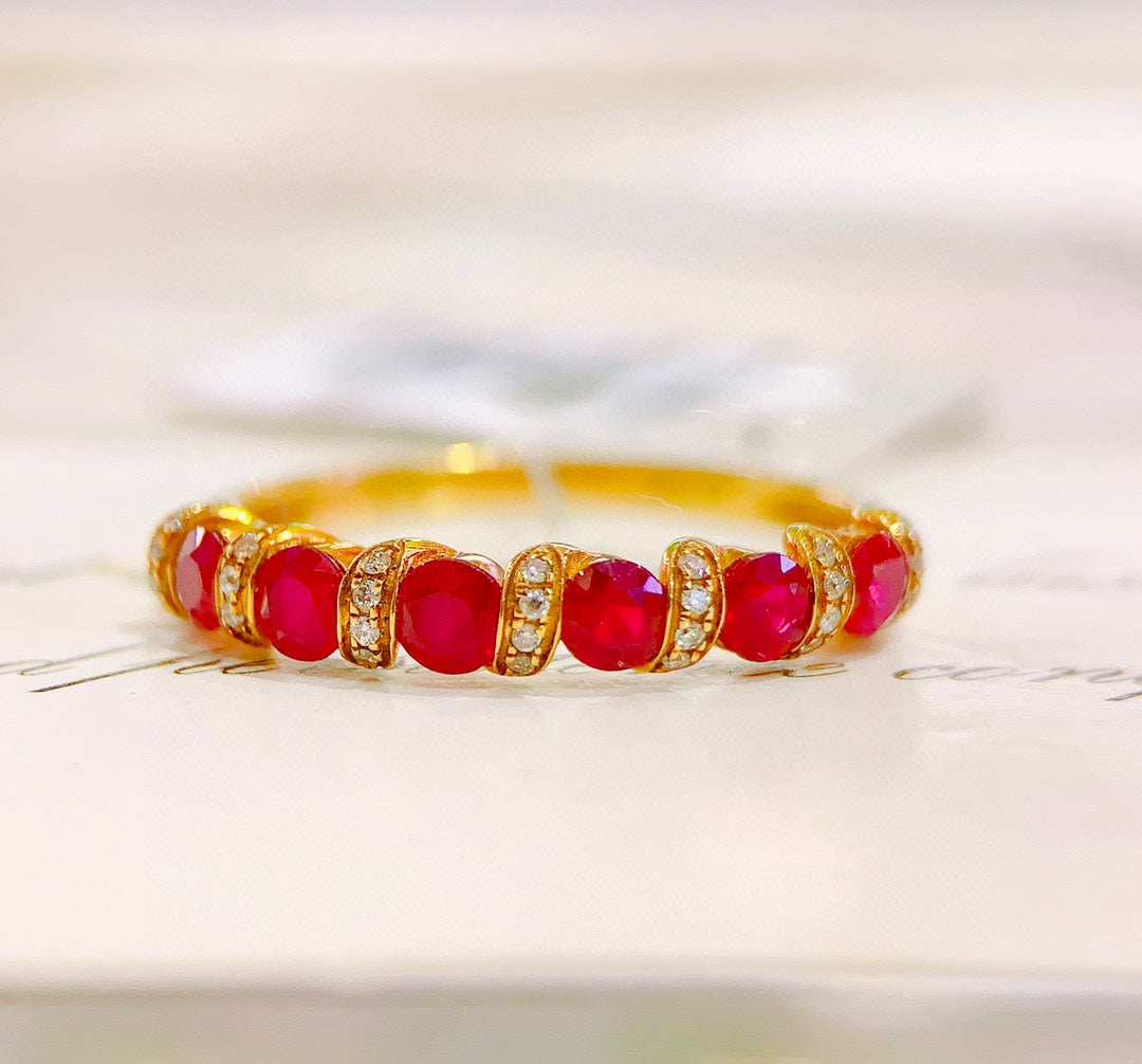 Enchanting 18K Gold Ruby Ring - A Summer's Love Letter in Jewelry