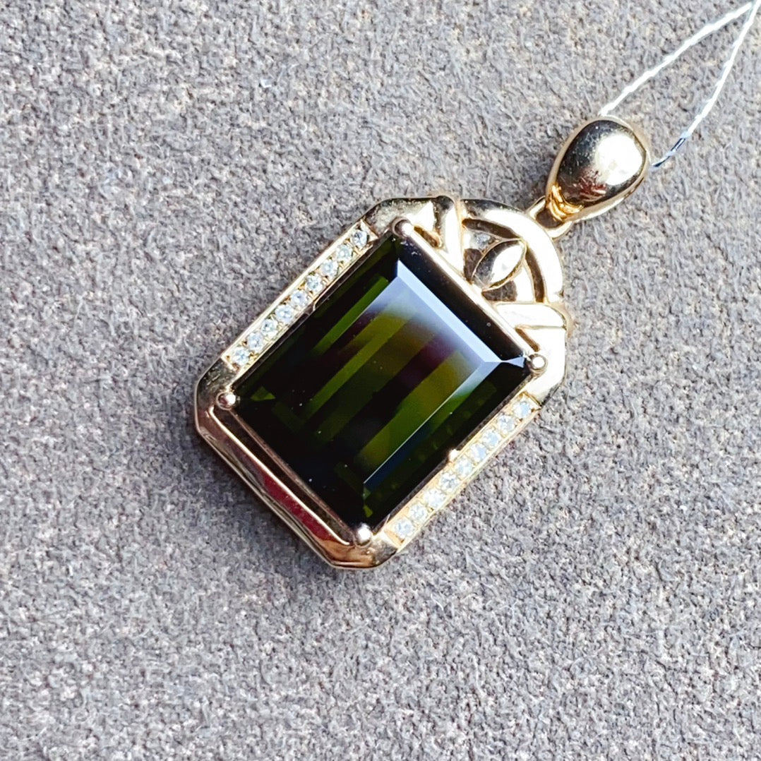 Natural Tourmaline Pendant - Exquisite Jewelry Craftsmanship