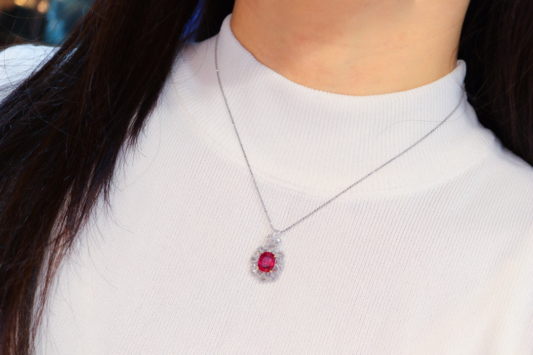 Unheated Pigeon's Blood Red Ruby Pendant - Premium Jewelry Piece