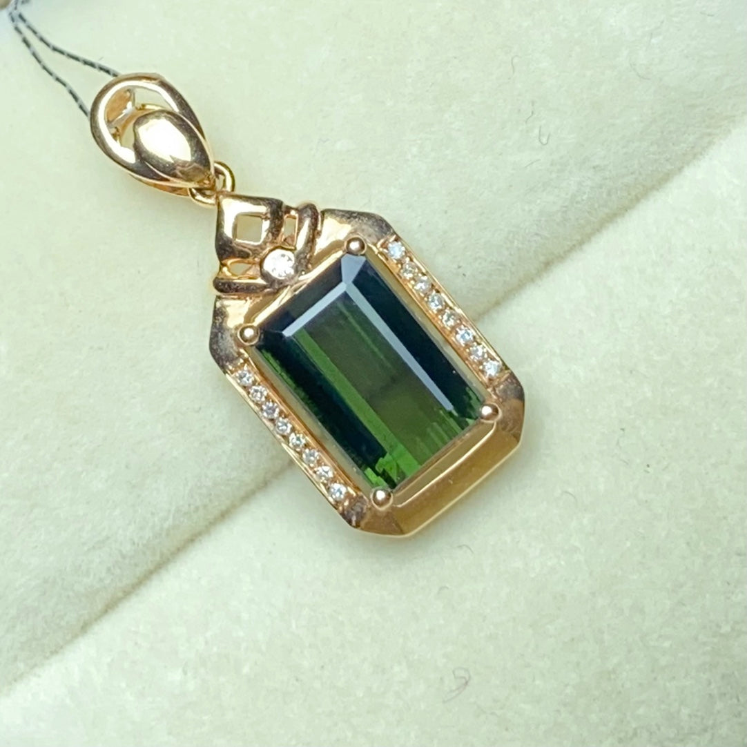 Natural Tourmaline Pendant - Exquisite Jewelry Craftsmanship