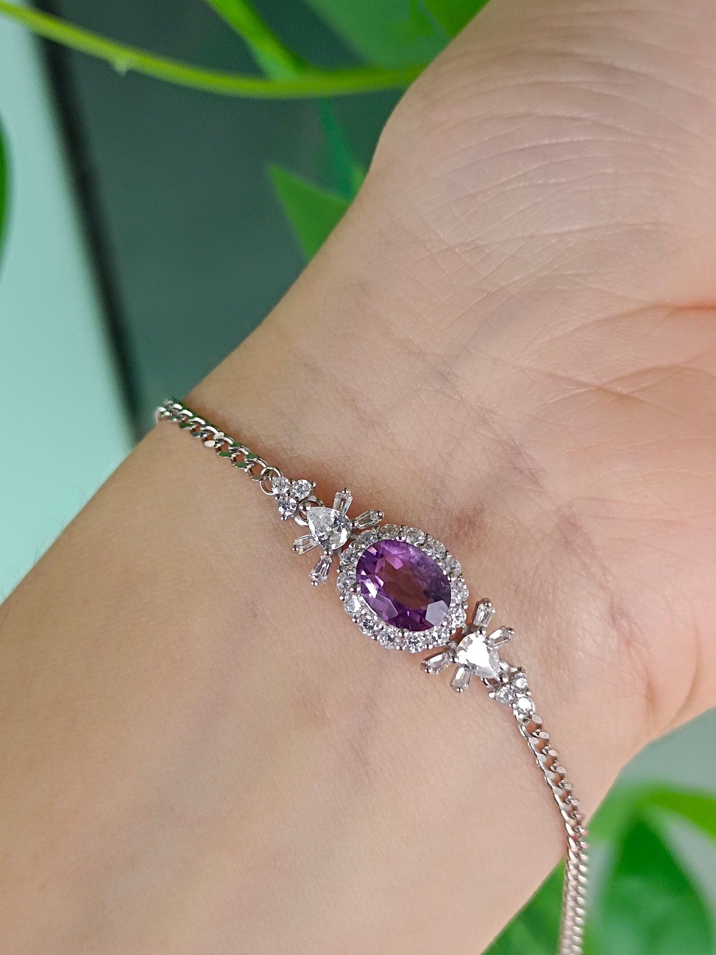 Gelang Amethyst Asli yang Elegan - Sekeping Barang Kemas untuk Percintaan Diraja