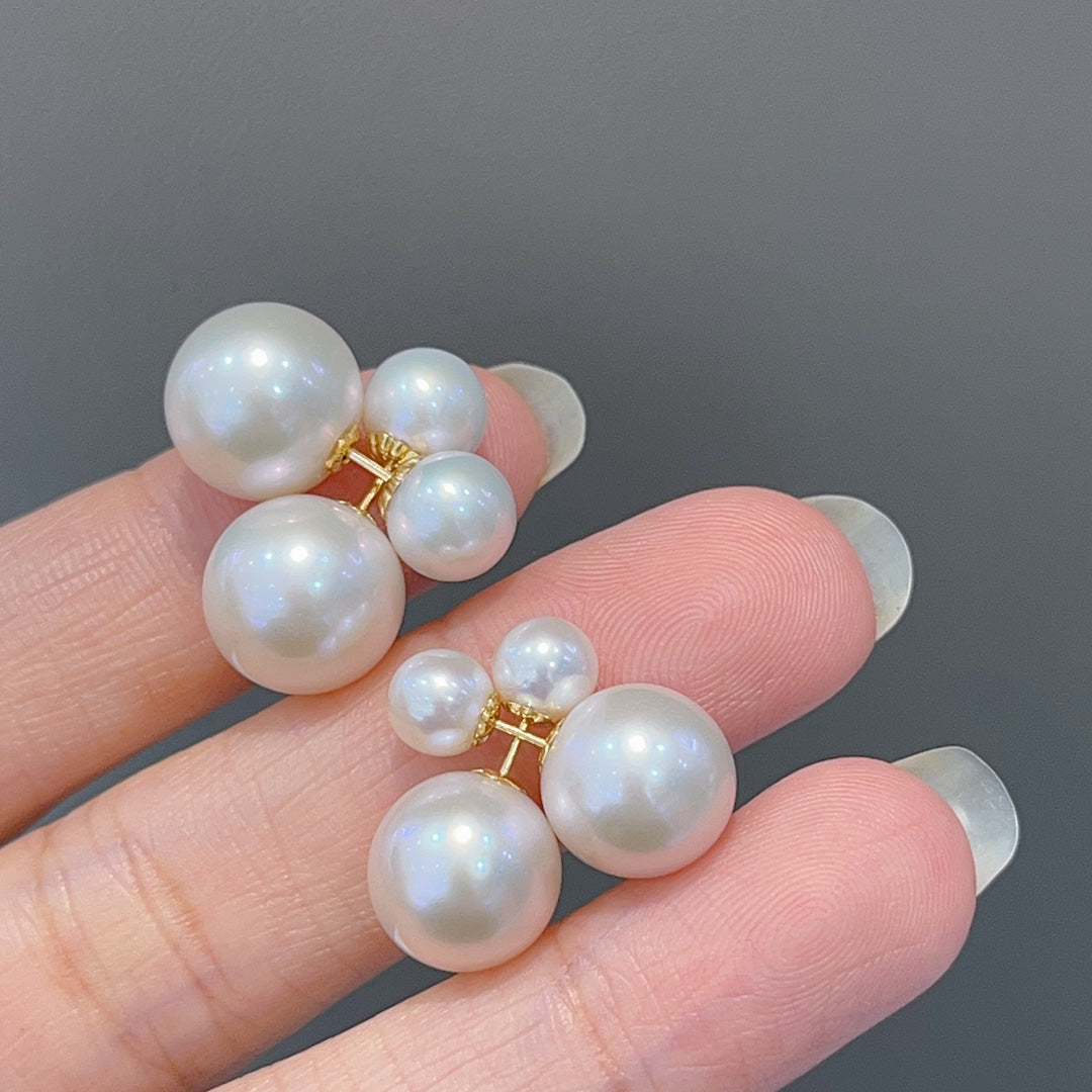 Elegant Dior-Style Earrings with Freshwater Pearls - A Must-Have Jewelry