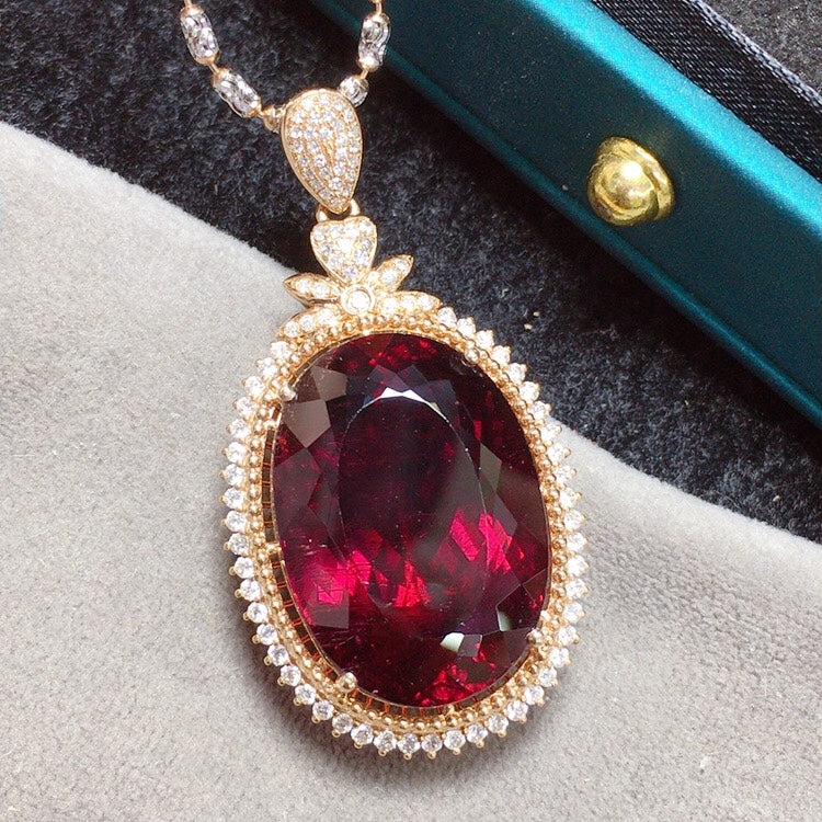 Exquisite Collectible Large Carat Bixbite Tourmaline Pendant - Jewelry for Elegance