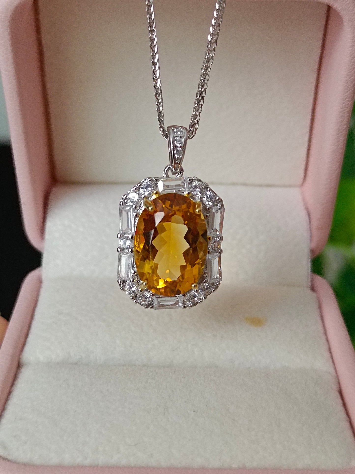 Natural Yellow Citrine Pendant Jewelry